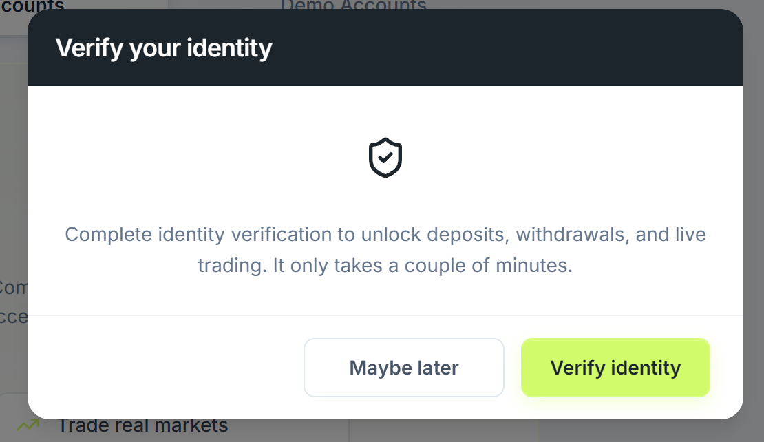 MarketMates verify your identity prompt
